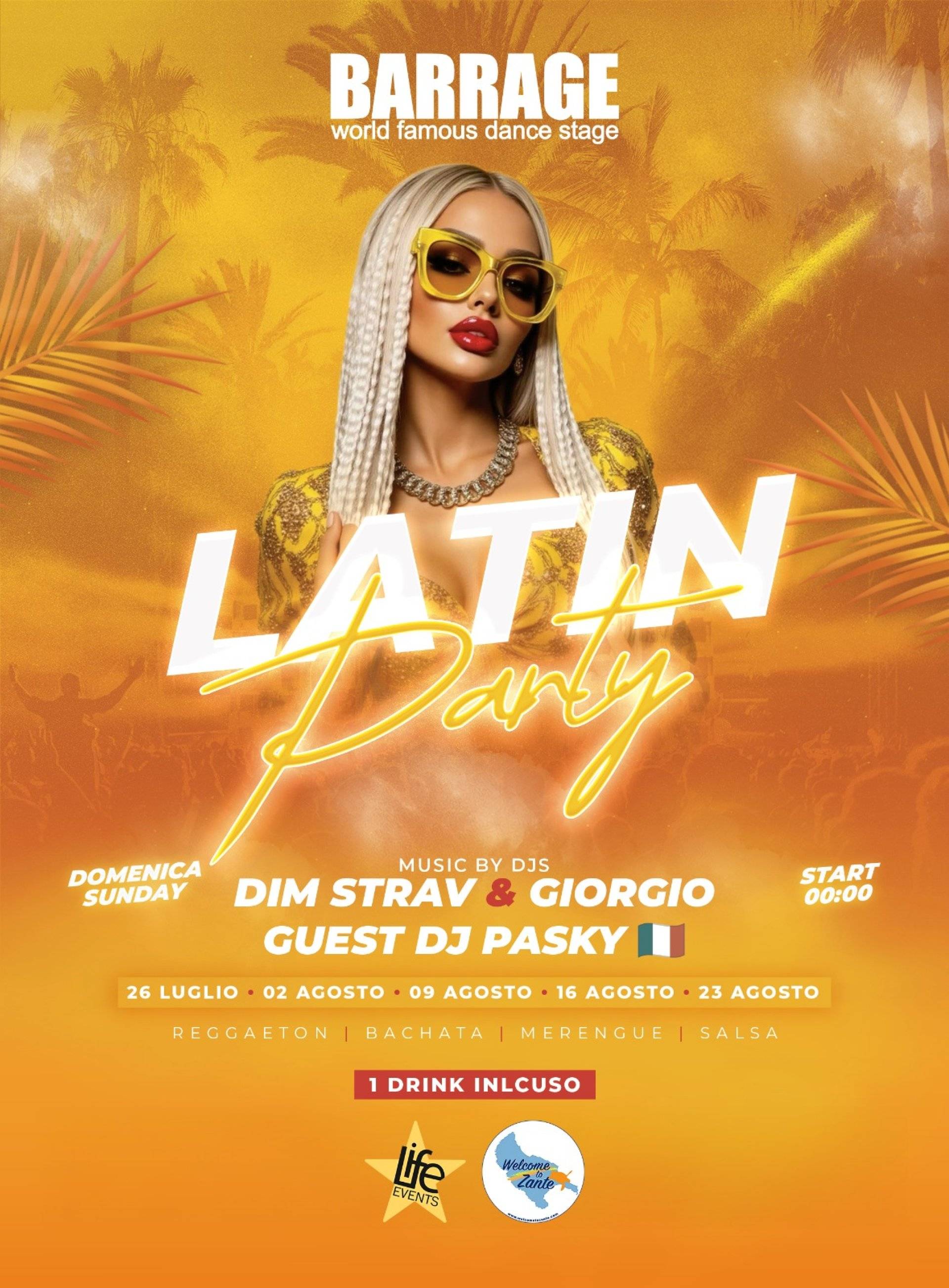 Latin Party · Club Barrage – official poster
