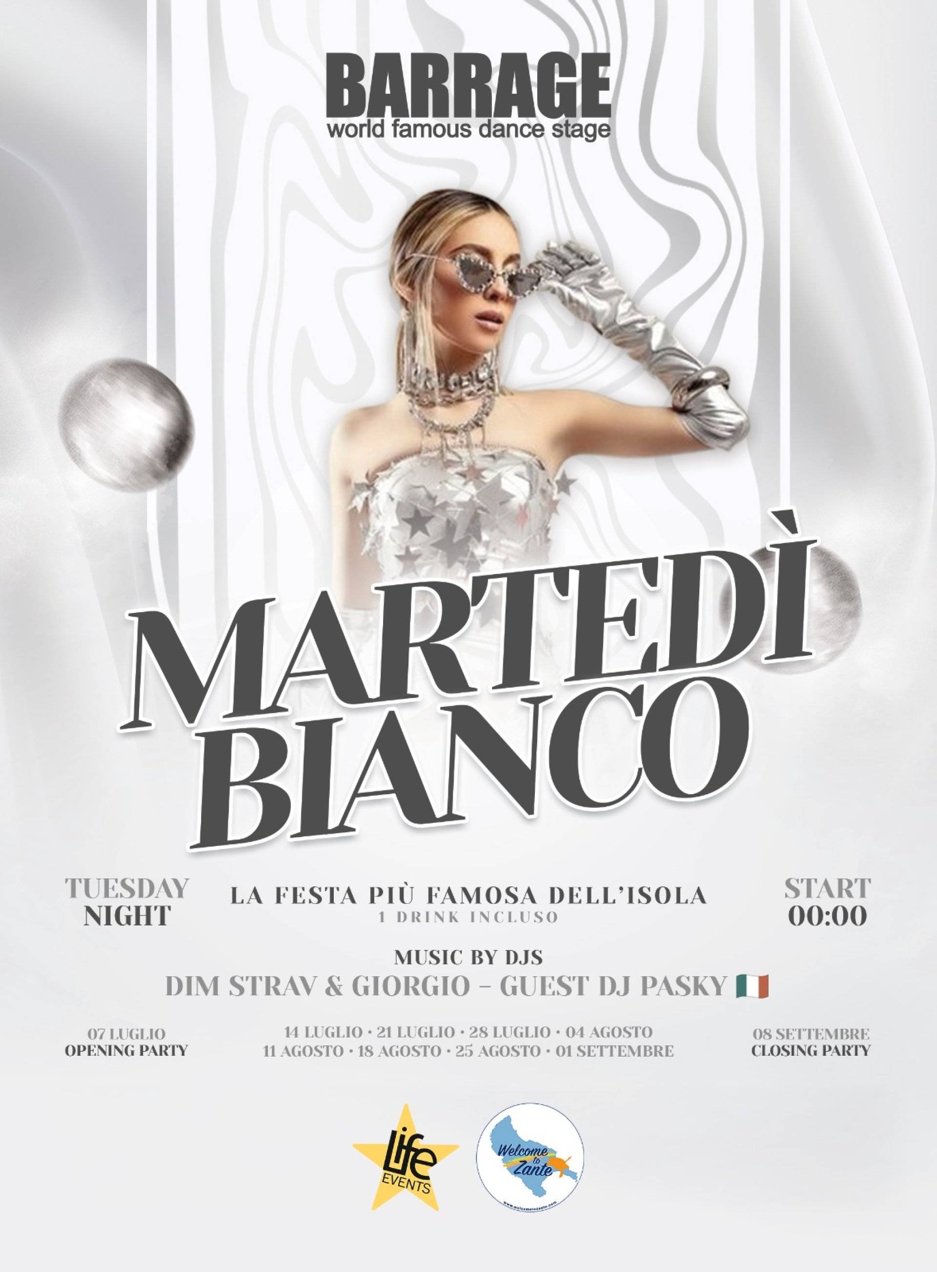 Martedì Bianco · Club Barrage – official poster